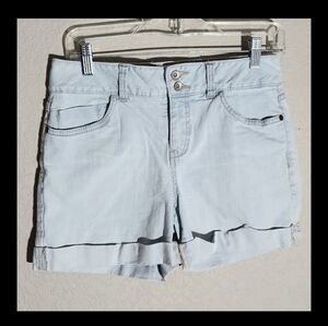 Faded Glory Shorts Size 4 light wash button pocket denim